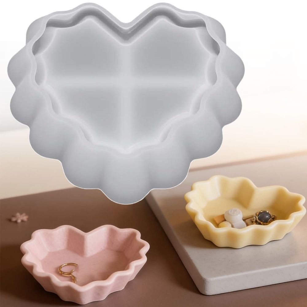 Silicone Mold Tray - Kalp Şekli Plaka Saklama Kabı Reçine