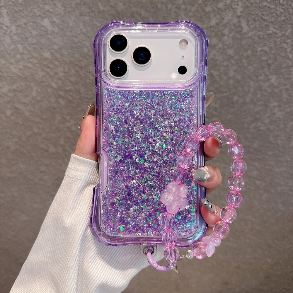 Resin Craft Material - Lüks Parıltılı Reçine Zincirli Şeffaf Kılıf