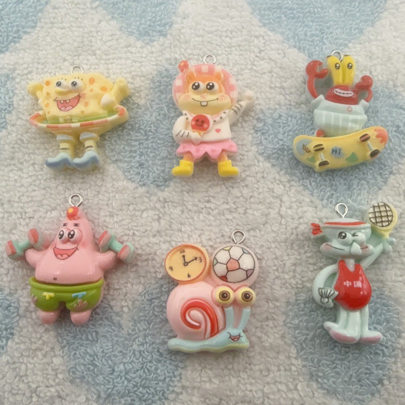 Resin Craft Projects - 10 adet karikatür reçine kolye ucu,
