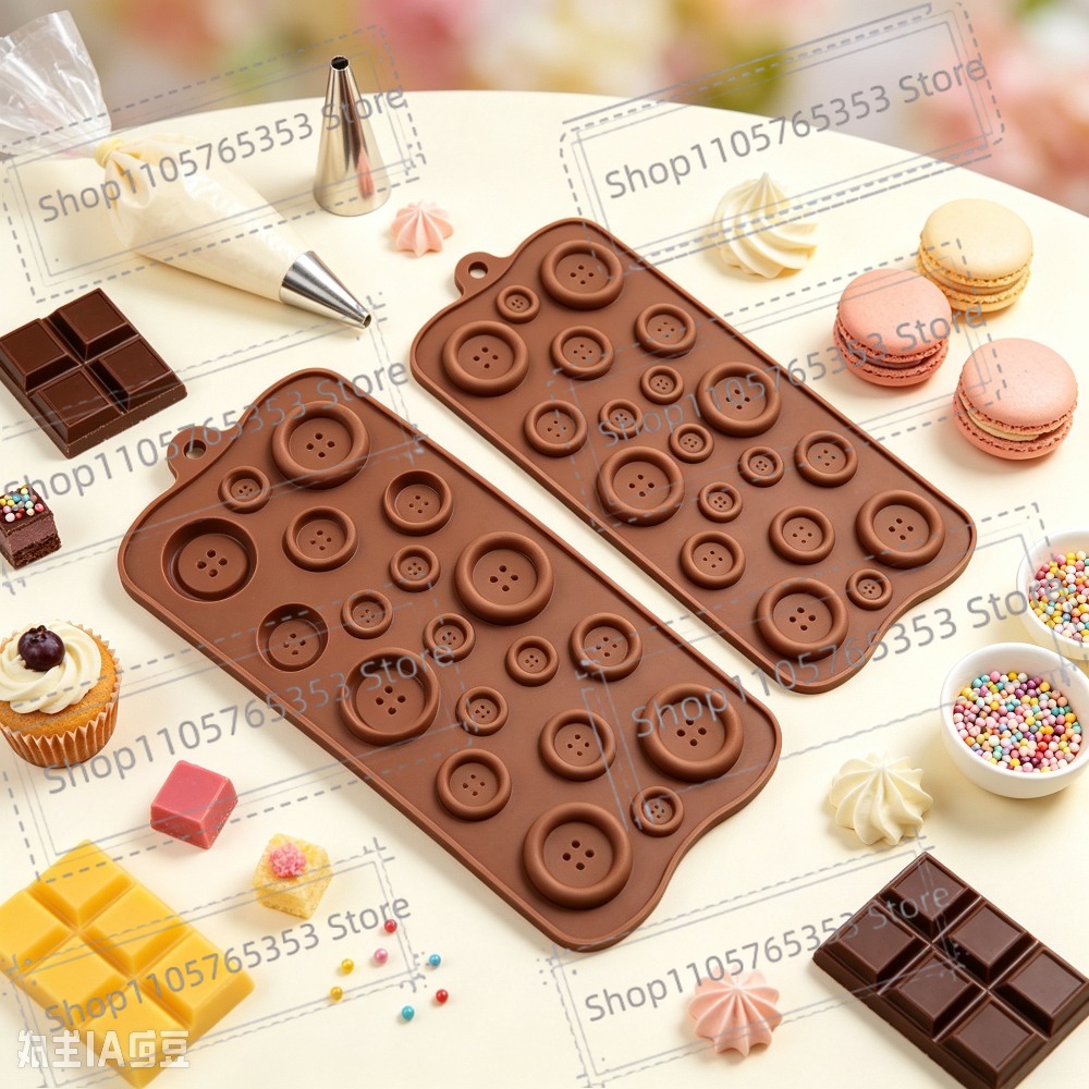 Silicone Mold Tray - 2026 Çikolata Kalıbı Tepsisi, Düğme Şeklinde